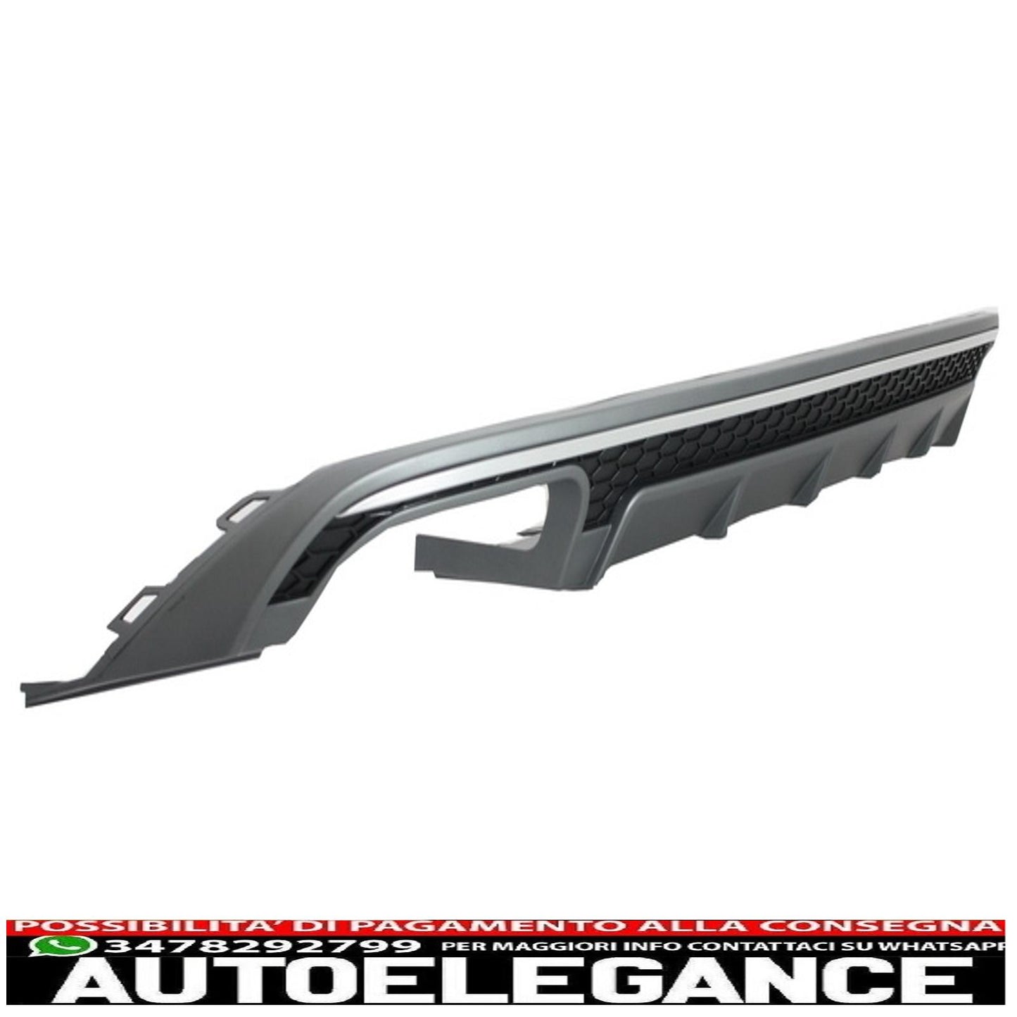 Diffusore a mantovana per paraurti posteriore con terminali di scarico e griglia anteriore adatto per audi a6 4g facelift (2015-2018) berlina limousine s6 design
