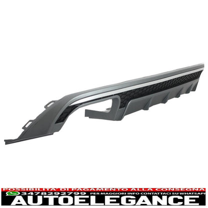 Diffusore a mantovana per paraurti posteriore con terminali di scarico e griglia anteriore adatto per audi a6 4g facelift (2015-2018) berlina limousine s6 design