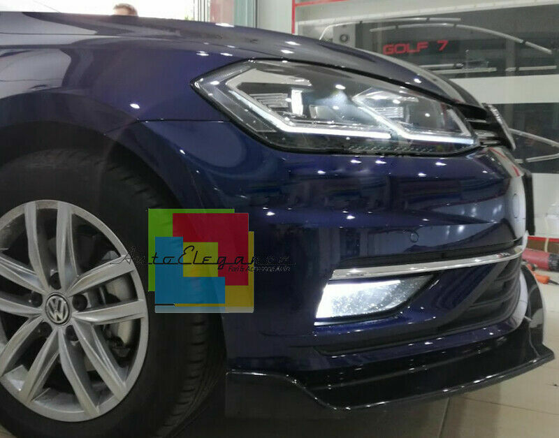 VW GOLF 7.5 SPLITTER LIP SPOILER UNDER FRONT BUMPER ABS GLOSSY BLACK