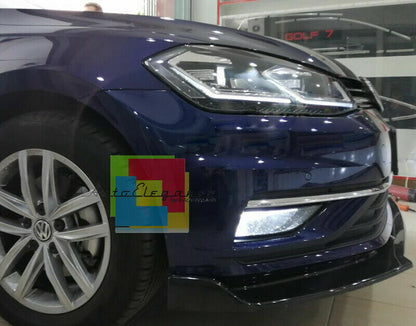 VW GOLF 7.5 SPLITTER LIP SPOILER UNDER FRONT BUMPER ABS GLOSSY BLACK