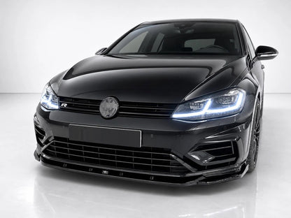 👉Splitter anteriore V.1 Volkswagen Golf MK7 Facelift R/R-Line ABS nero lucido👈