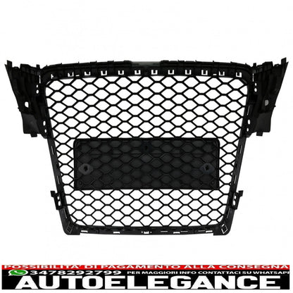 griglia anteriore senza badge adatta per audi a4 b8 (2007-2012) rs design piano black