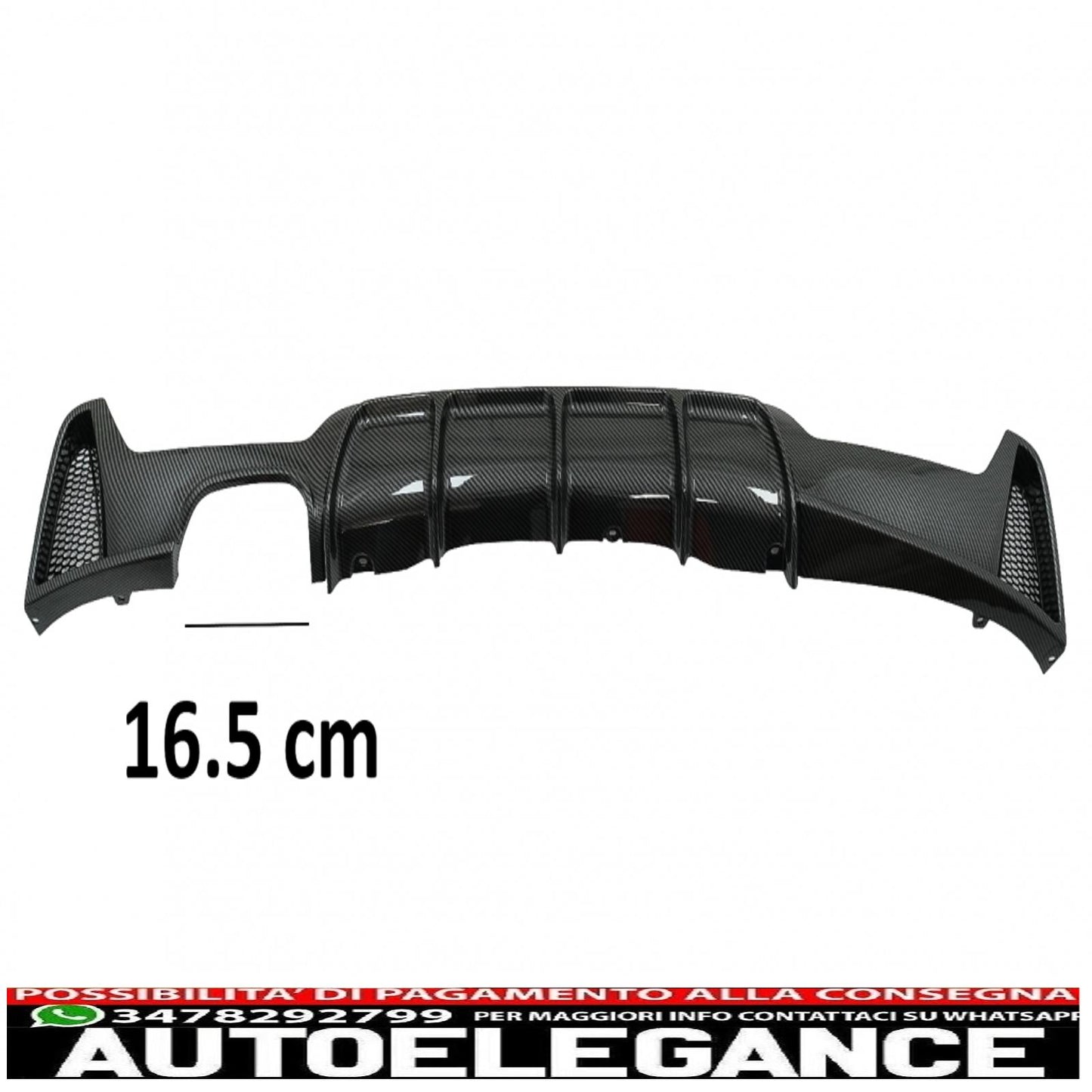 Rear bumper diffuser suitable for bmw 4 series f32 f33 f36 (2013-2019) coupe cabrio m performance design carbon film covering left double outlet