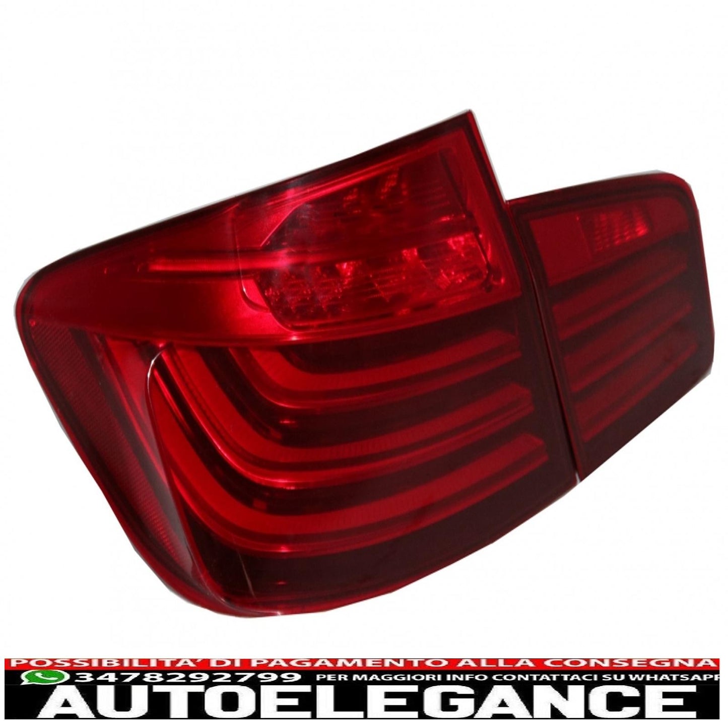 m performance led rear lights suitable for bmw 5 series f10 (2011-2017) lci design red