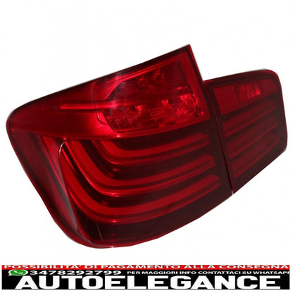 m performance led rear lights suitable for bmw 5 series f10 (2011-2017) lci design red