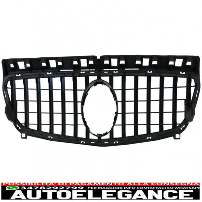 central grille suitable for mercedes a-class w176 (2012-08.2015) a45 gt-r design panamericana black chrome
