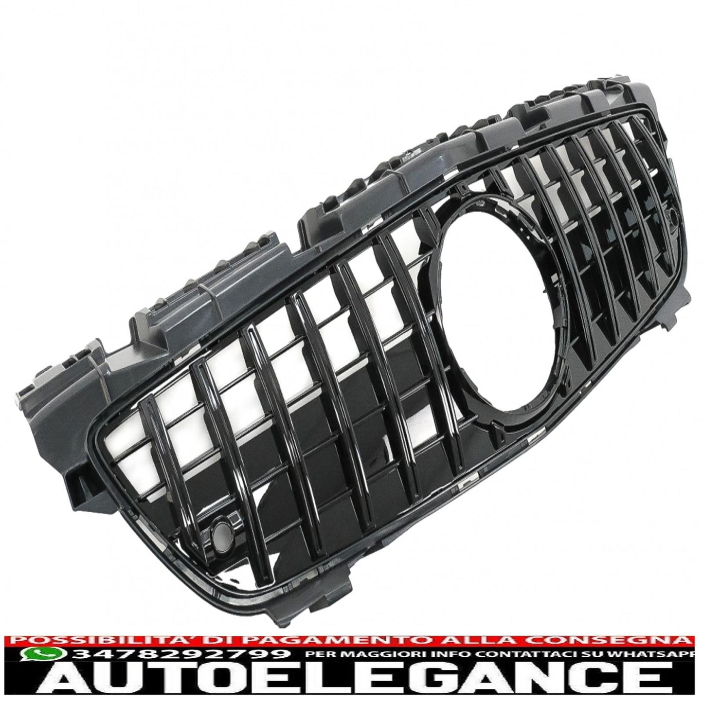 griglia anteriore con rete inferiore adatta per mercedes classe slk r172 (2011-2015) gt-r design panamericana nero