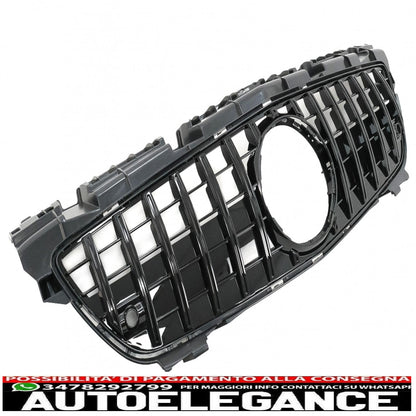 griglia anteriore con rete inferiore adatta per mercedes classe slk r172 (2011-2015) gt-r design panamericana nero