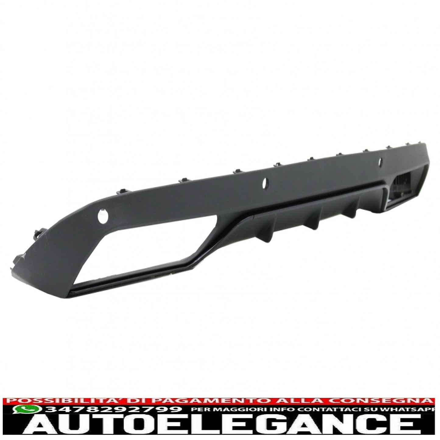 diffusore paraurti posteriore adatto per mercedes classe c w205 s205 (2014-2018) c63 look shadow black solo per paraurti standard