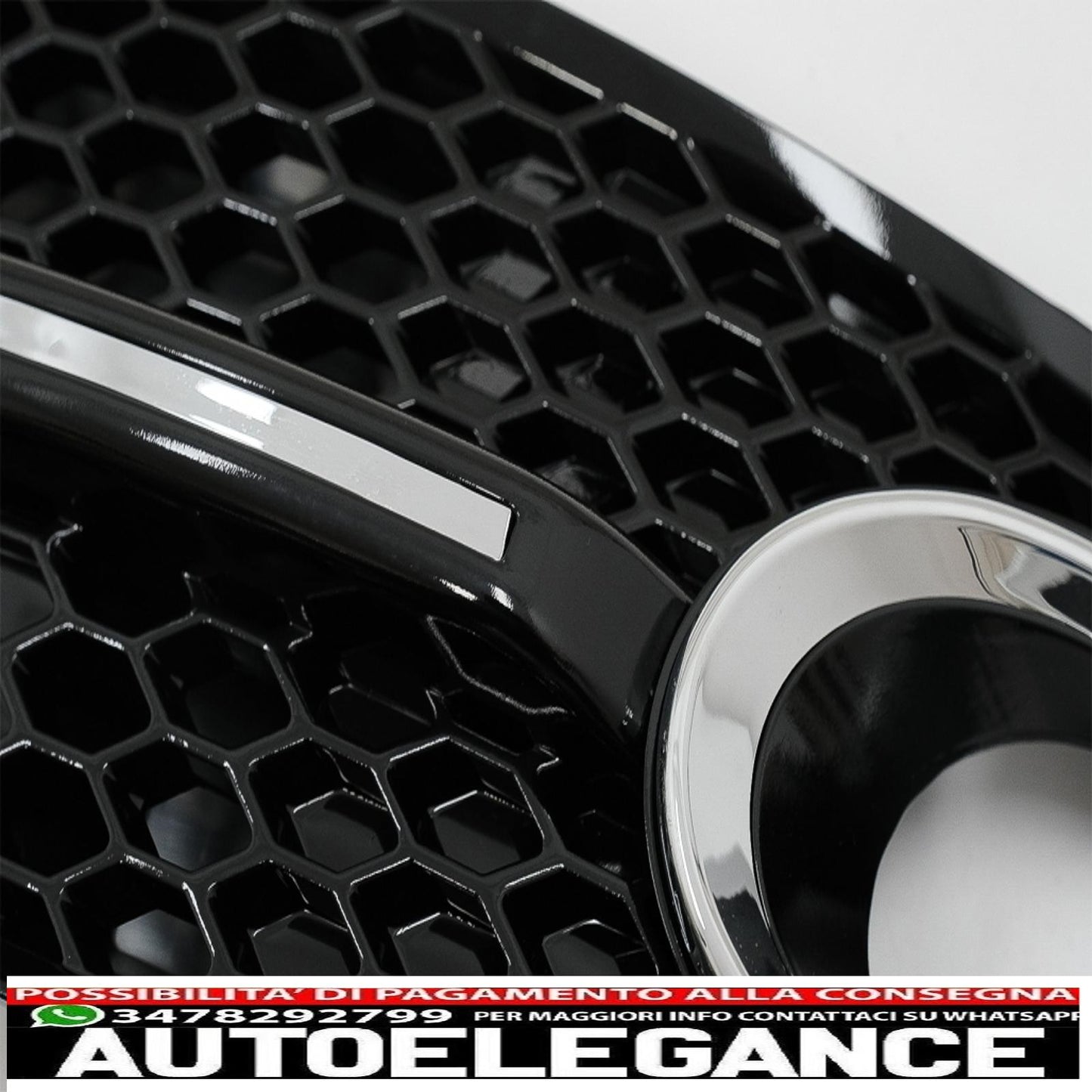 Copri fendinebbia griglie laterali adatto per audi q5 suv 8r (2008-2011) rs design piano nero cromato AUTOELEGANCERICAMBI