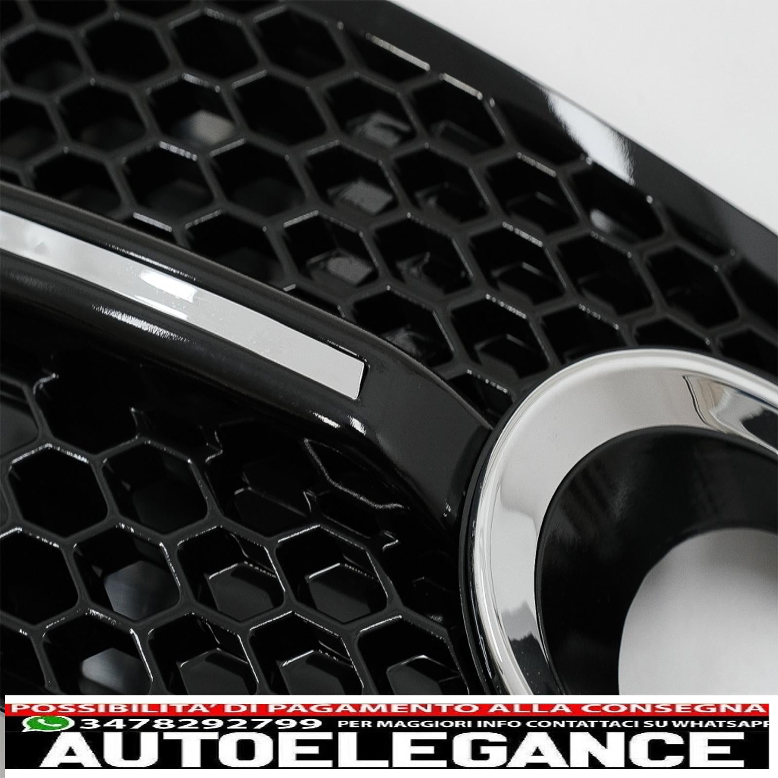 Copri fendinebbia griglie laterali adatto per audi q5 suv 8r (2008-2011) rs design piano nero cromato AUTOELEGANCERICAMBI