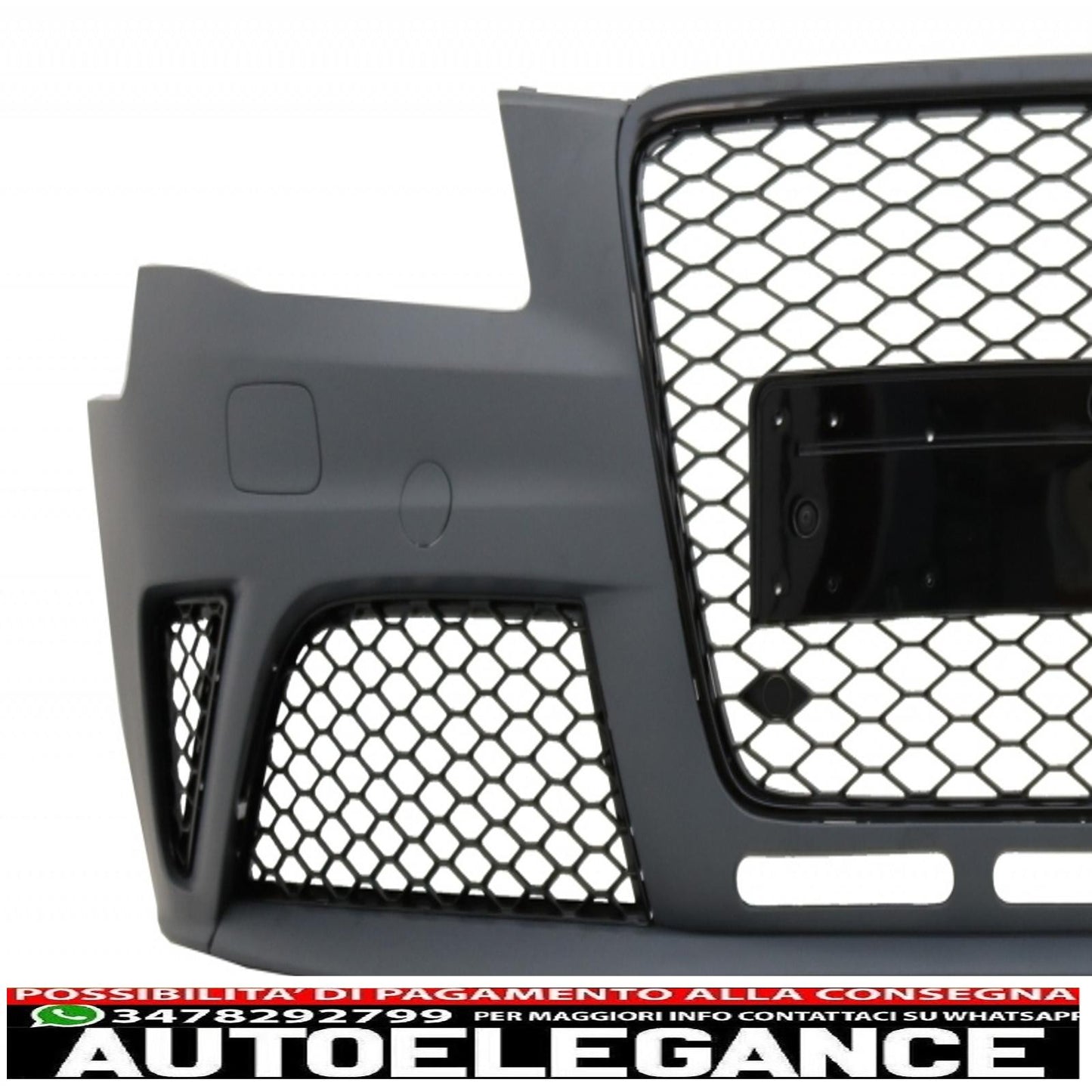 paraurti anteriore con diffusore a mantovana e terminali di scarico adatti per audi a4 b8 pre-facelift (2008-2011) design rs4