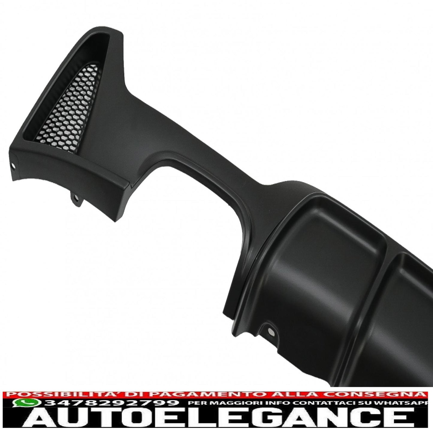 diffusore paraurti posteriore adatto a bmw serie 4 f32 f33 f36 (2013-2019) coupe cabrio m design sinistra doppia uscita nero