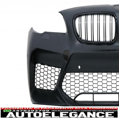 kit carrozzeria adatto per paraurti BMW serie 5 F10 (2011-2017) con minigonne laterali e doppi terminali di scarico doppi in fibra di carbonio design M5
