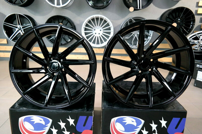 ADATTO per BMW 3 E46 E90 Lega Concavo Cerchi 18 inch 5x120 Nero cvt Stile Ruote