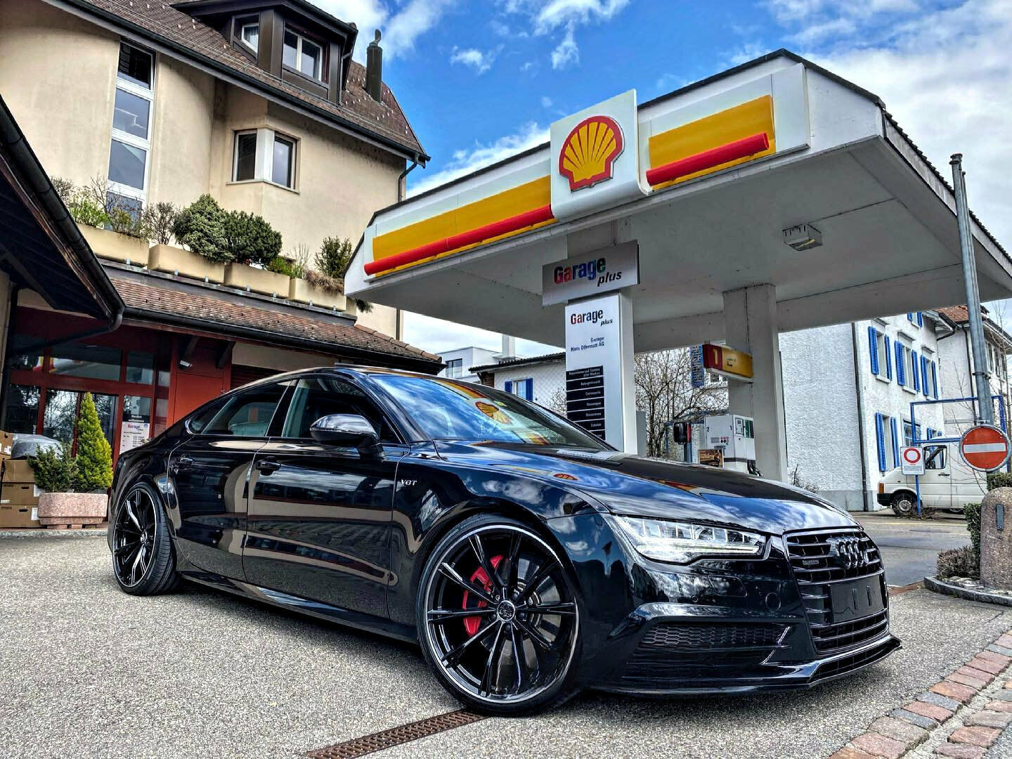 ADATTO per Audi A4 A5 A6 A7 A8 S LINE 19 inch 5x112 Abt Design Nero Lucido Ruote
