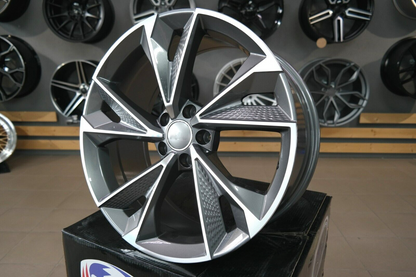 SUITABLE for Audi A4 A5 A6 A7 A8 New 21 inch 5x112 RS7 Style Gloss Grey Wheels 