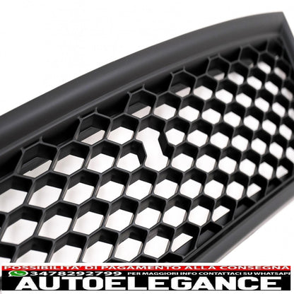 front grille without badge suitable for audi a4 b6 saloon avant 8e/8h (2001-2004) rs design matt black 