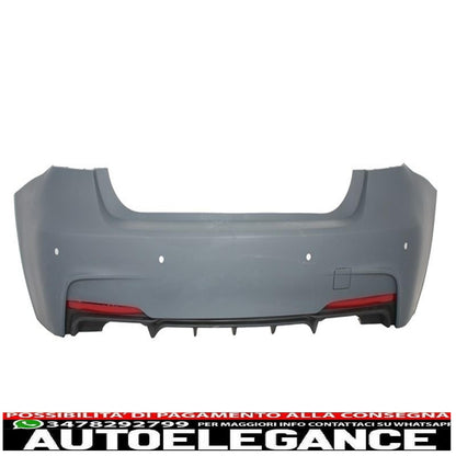 kit carrozzeria completo adatto per bmw serie 3 f30 (2011-2019) design m-performance con parafanghi anteriori neri e cofano cofano e terminali marmitta carbonio lucido