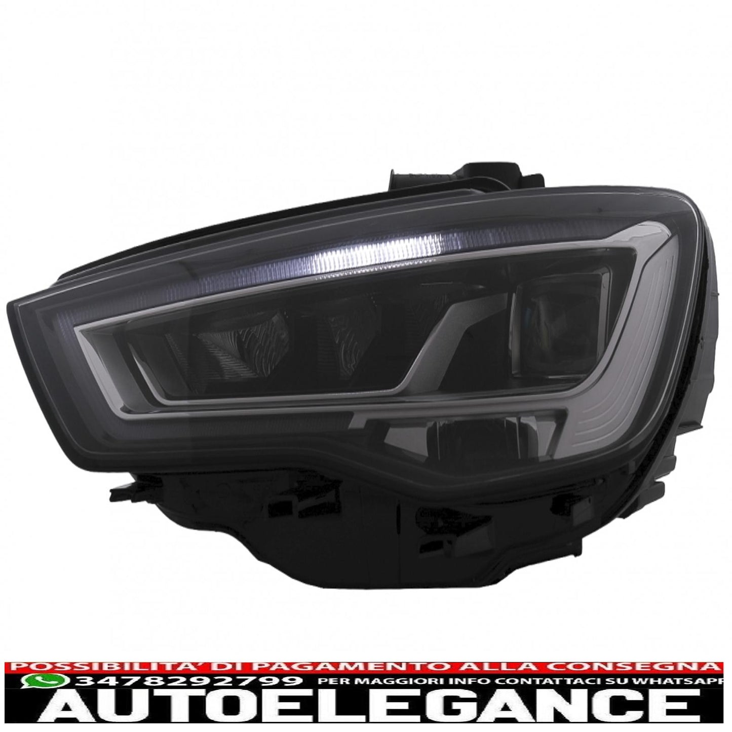 full led headlights suitable for audi a3 8v pre-facelift (2013-2016) upgrade for halogens with dynamic sequential cornering lights left 