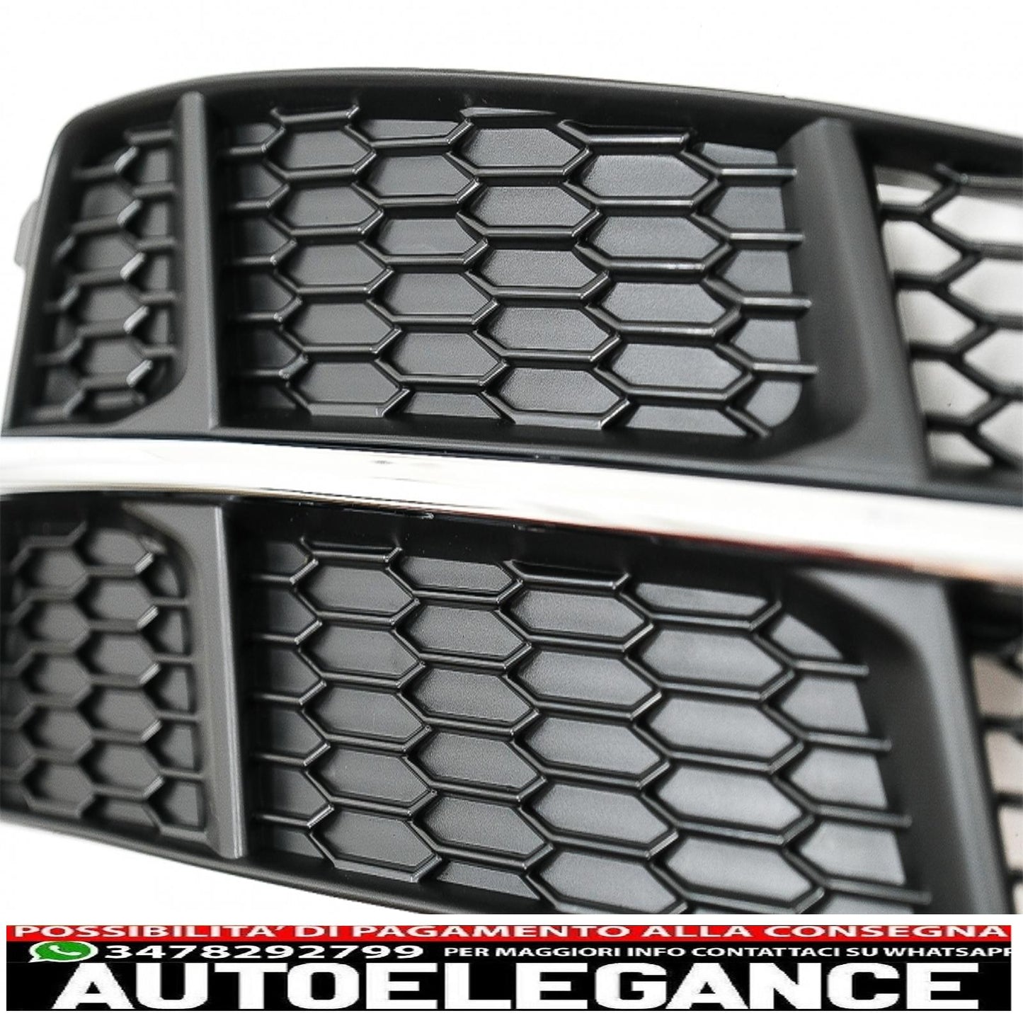 coperture inferiori della griglia del paraurti griglie laterali adatte per audi a6 c7 4g s-line facelift (2015-2018) nero cromato AUTOELEGANCERICAMBI