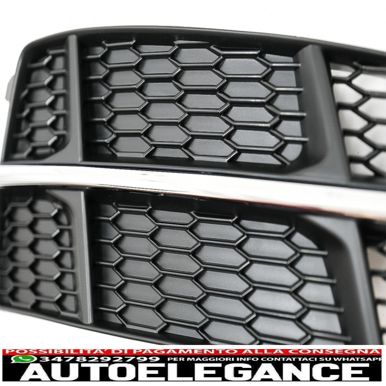 coperture inferiori della griglia del paraurti griglie laterali adatte per audi a6 c7 4g s-line facelift (2015-2018) nero cromato AUTOELEGANCERICAMBI
