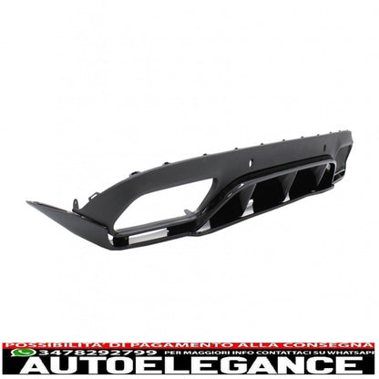 Rear bumper valance diffuser with exhaust tips suitable for mercedes c class c205 a205 coupe cabriolet (2014-2019) c63 edition 1 design black