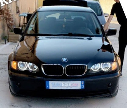 FARI ADATTI PER BMW SERIE 3 E46 2001-2005 ANGEL EYES + DOPPIO KIT LED