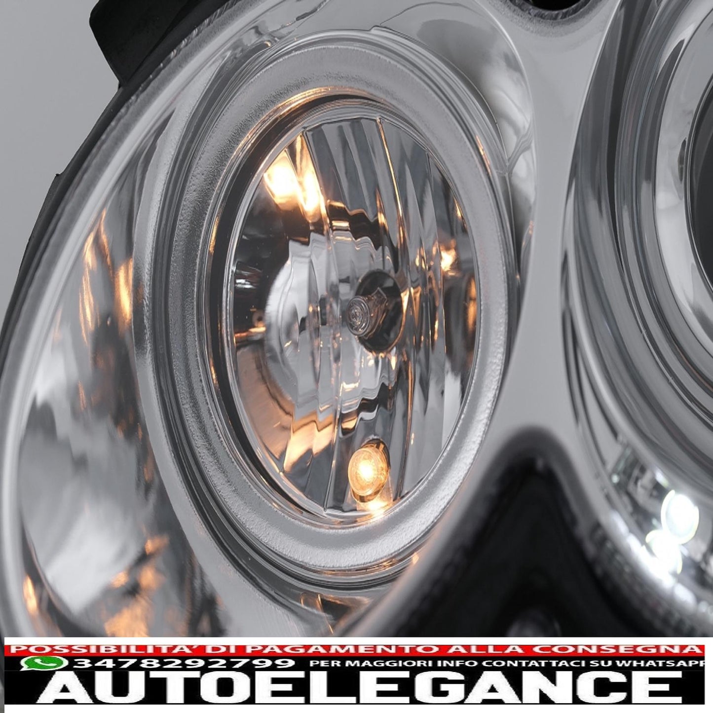 led drl headlights suitable for mercedes clk w209 c209 coupe a209 cabrio (2003-2010) chrome 