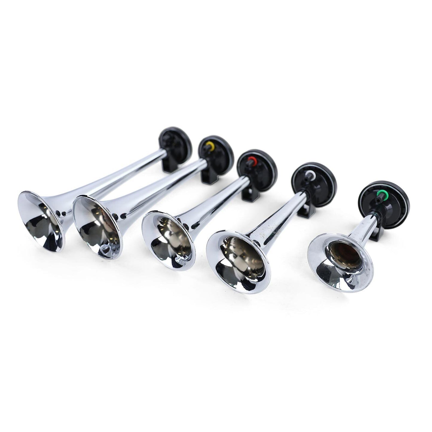 5 Tone Fanfare Trumpet La Cucaracha Melody with Chrome Compressor 118dB 12 Volt