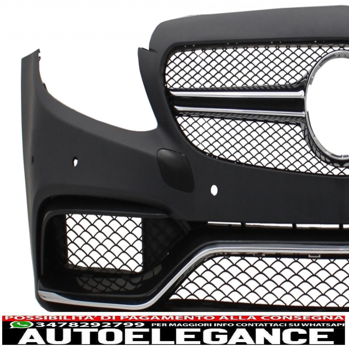 Paraurti anteriore e diffusore con terminali di scarico cromati adatti per mercedes classe c w205 s205 (2014-2018) design c63