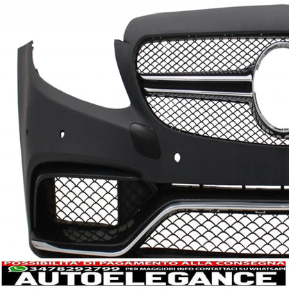Paraurti anteriore e diffusore con terminali di scarico cromati adatti per mercedes classe c w205 s205 (2014-2018) design c63