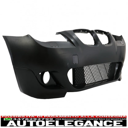 front bumper with central kidney grilles piano black suitable for bmw 5 series e60/e61 2003-2009 m-technik design without fog lights