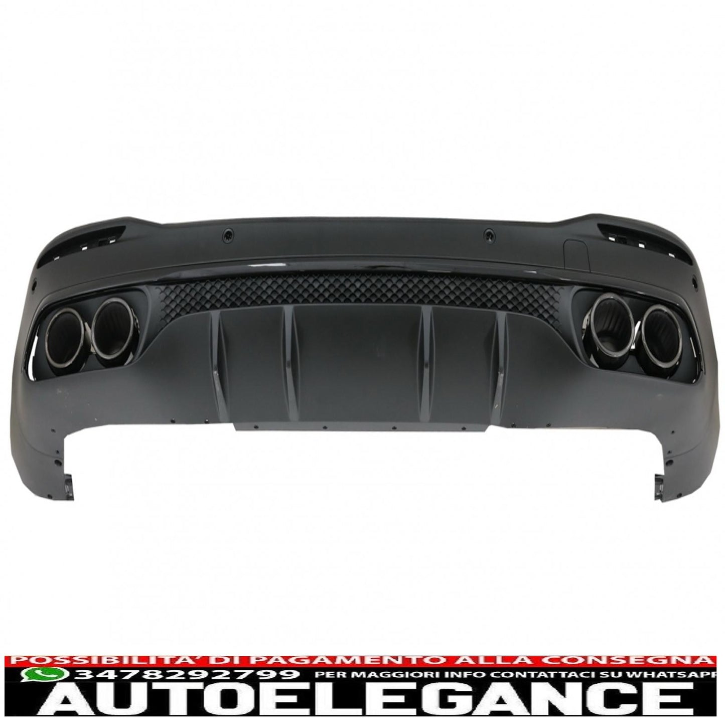 rear diffuser with black exhaust tips suitable for mercedes gle w167 suv v167 sport line (2019-up) gle53 design night package