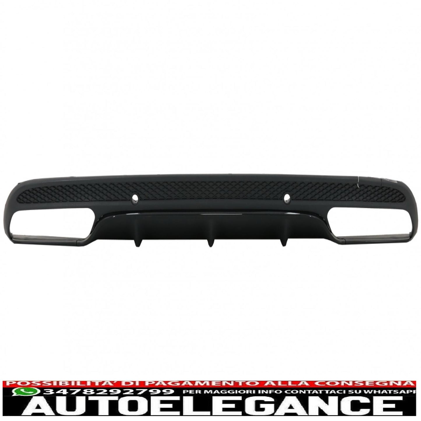 diffusore paraurti posteriore adatto per mercedes classe c w205 s205 (2014-2020) con terminali di scarico design c63 solo per sport pack black edition