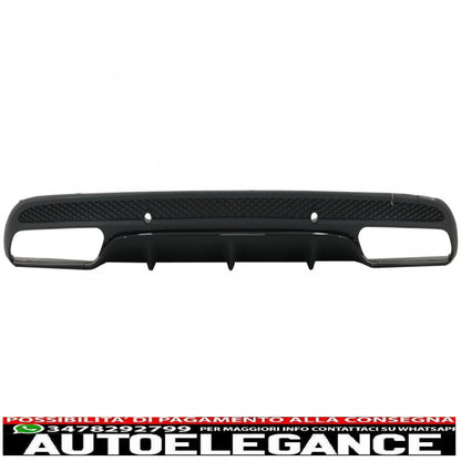 diffusore paraurti posteriore adatto per mercedes classe c w205 s205 (2014-2020) con terminali di scarico design c63 solo per sport pack black edition