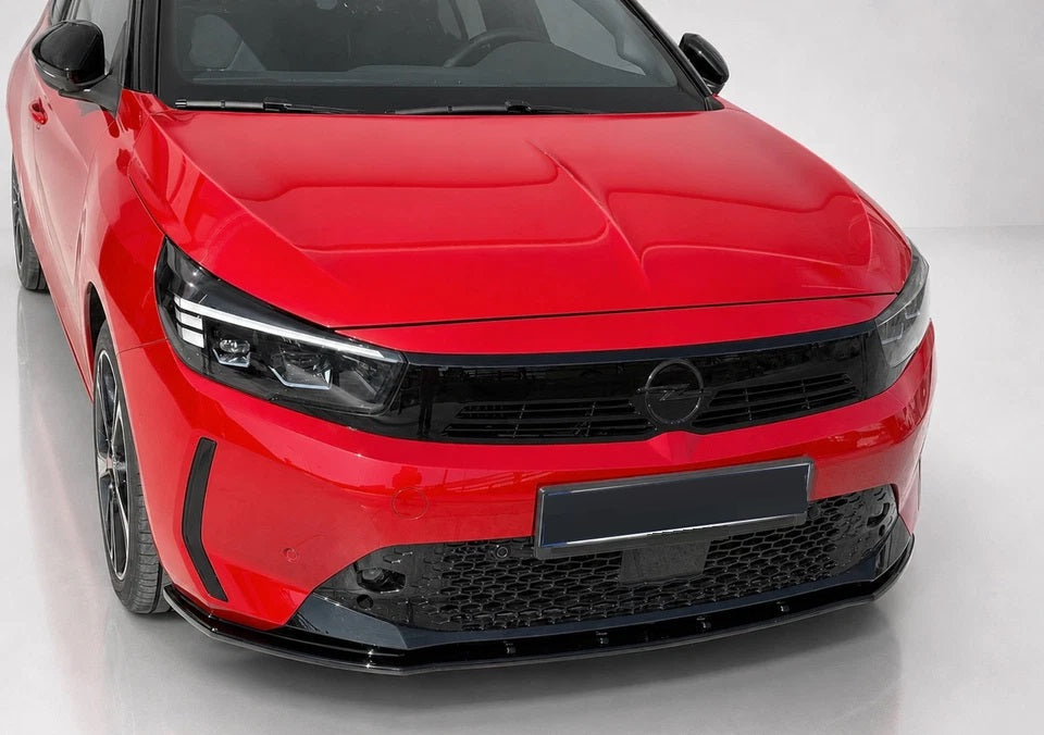 👉Splitter Anteriore per Opel Corsa F Facelift 2023+ Spoiler Nero Lucido👈