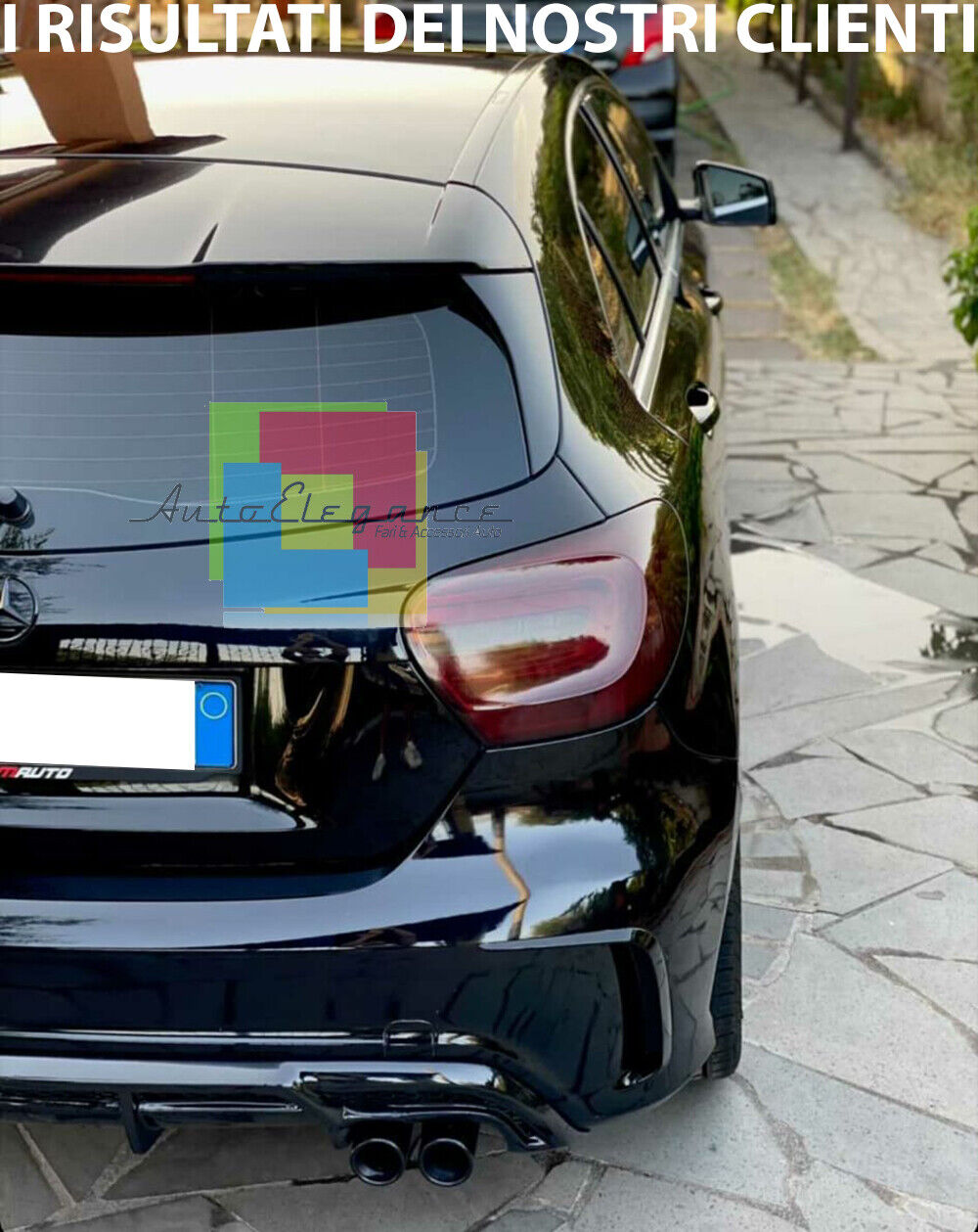 MERCEDES A-CLASS W176 REAR BUMPER DIFFUSER GLOSSY ABS AMG B - 04
