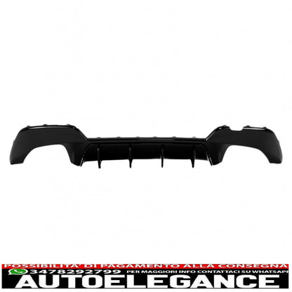 Diffusore mantovana per paraurti posteriore adatto per BMW Serie 3 G20 G28 Berlina G21 Touring (2018-up) M340i Design Nero
