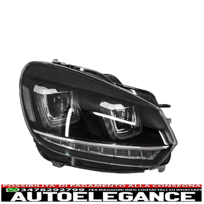 headlights suitable for vw golf 6 vi (2008-2013) golf 7 3d led drl u-design led chrome sliding cornering light right hand drive 