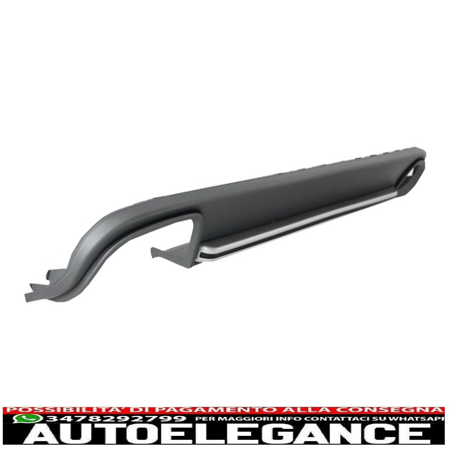 Diffusore d'aria con mantovana per paraurti posteriore adatto per audi a4 b8 pre restyling (2008-2011) con terminali di scarico e terminali di scarico limousine/avant s4 design