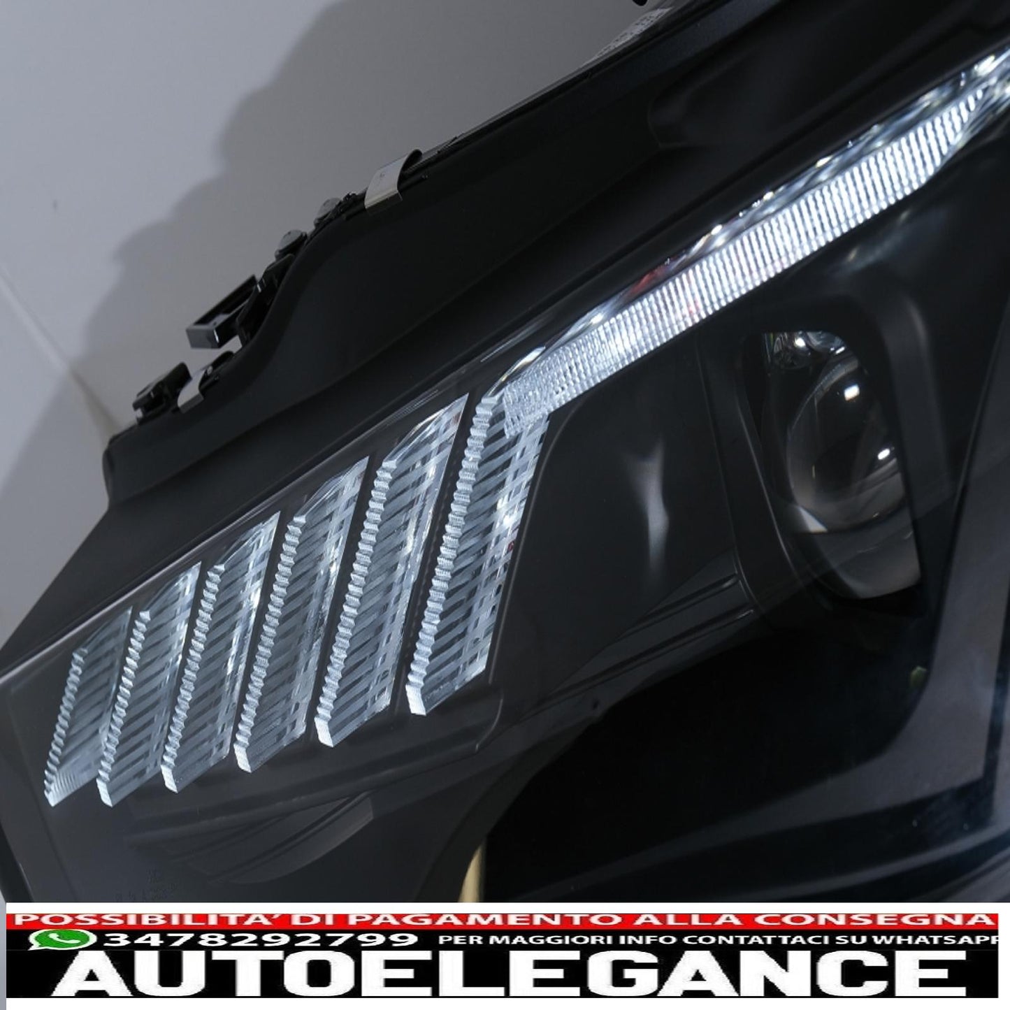 xenon led drl headlights suitable for audi a4 b8.5 facelift (2012-2015) dynamic sequential turning light black