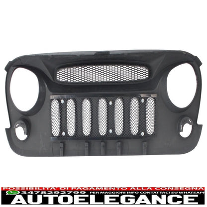 griglia anteriore centrale con fari a LED Cree da 7 pollici adatti per Jeep Wrangler JK (2007-2017) maschera Spettro con design Angry Bird