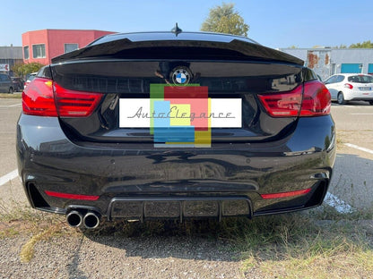 SPOILER POSTERIORE PARAURTI M4 DIFFUSORE NERO LUCIDO BMW 4 F32 F33 F36 ABS TOP 0