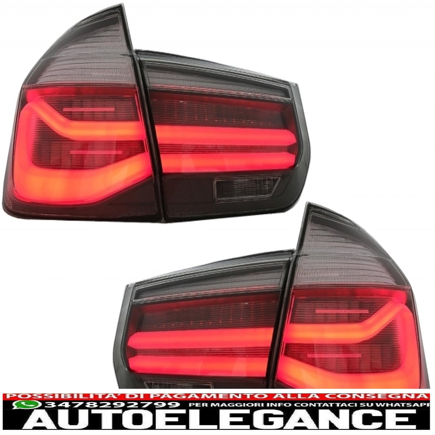body kit suitable for bmw 3 series f30 (2011-2019) with led rear lights dynamic sequential cornering light and carbon exhaust tips 