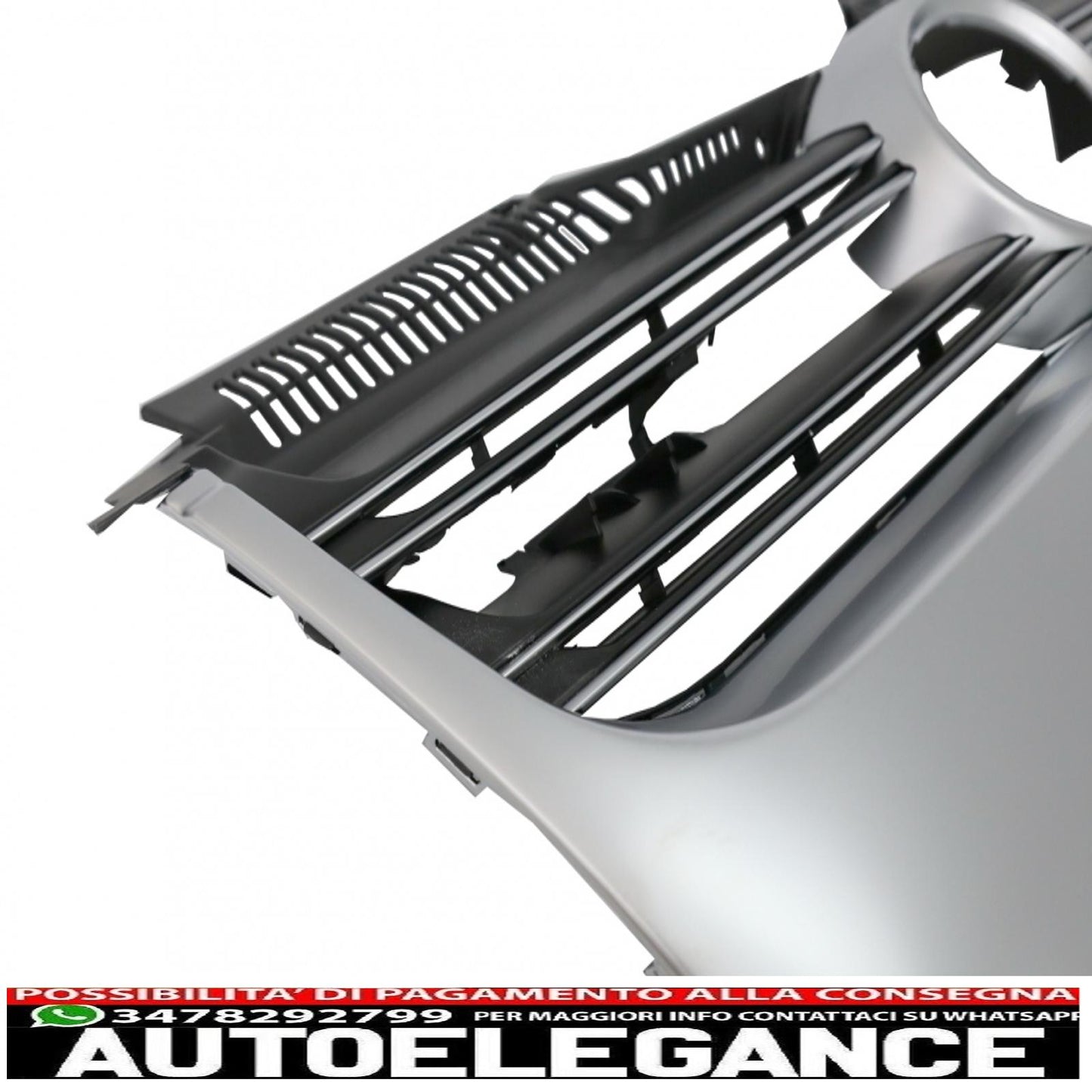 griglia anteriore adatta per vw golf 5 v (2003-2007) r32 design alluminio spazzolato