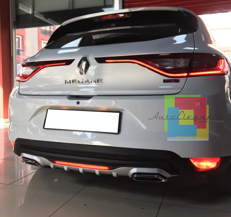 SOTTO PARAURTI POSTERIORE RENAULT MEGANE 4 DIFFUSORE TERMINALI LOOK RS ABS ..-