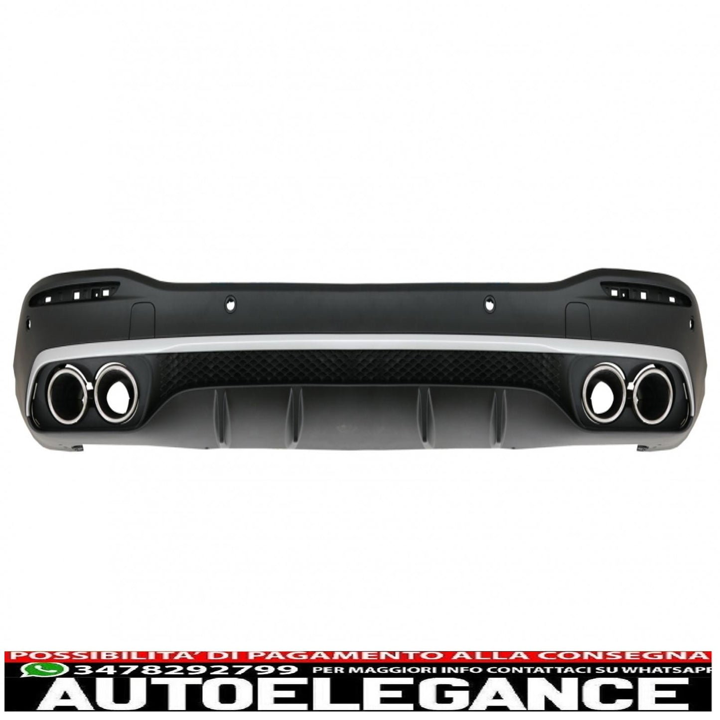 diffusore posteriore con terminali di scarico color argento adatti per mercedes gle w167 suv v167 sport line (2019-up) design gle53