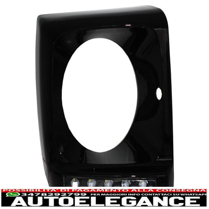 Coprifari neri led drl adatti per mercedes classe g w463 (1989-2012) g65 design con fari bi-xeno AUTOELEGANCERICAMBI