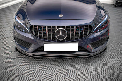 FRONT SPLITTER SUITABLE FOR MERCEDES C W205 S205 AMG ABS SPLITTER BLACK LOOK 
